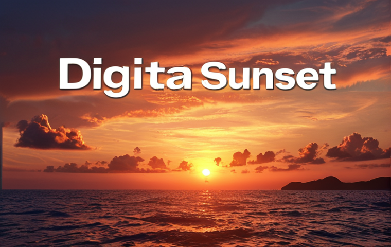 ** "Various communication channels displaying a 'Digital Sunset' announcement. Example: Email, website banner, social media post. Thai text for clarity."

**