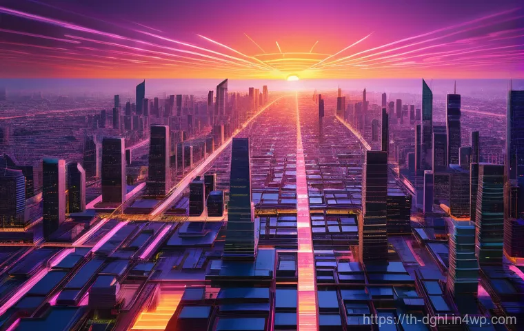 디지털 일몰 프로토콜의 성과 측정 방법 - **"A visually striking and metaphorical representation of a 'digital sunset.' In the foreground, int...