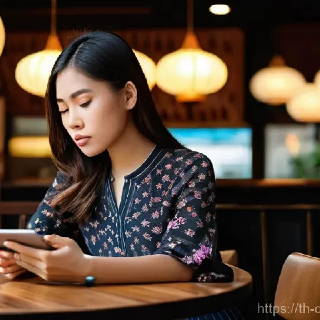디지털 일몰 프로토콜의 법적 측면 - **Prompt:** A young Thai woman, in her late 20s, sits thoughtfully at a stylish, modern wooden desk ...