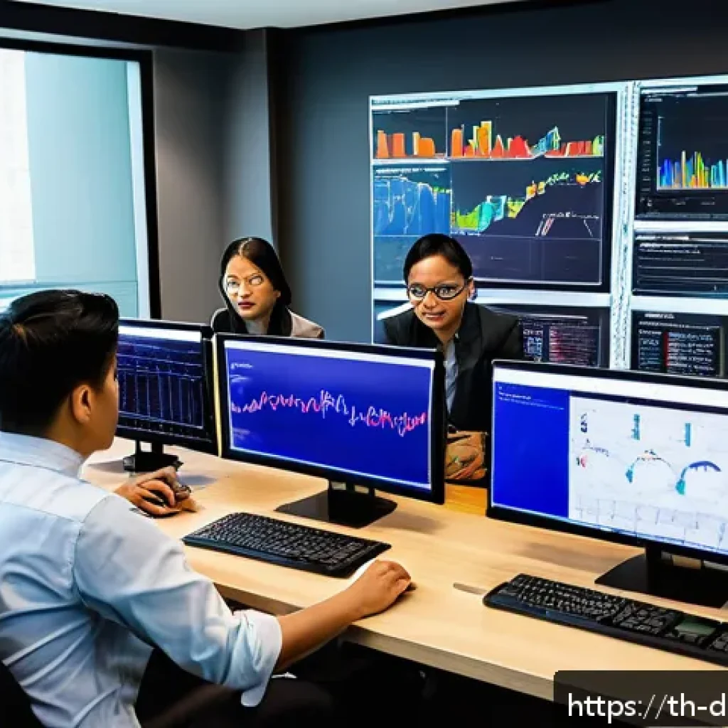 디지털 일몰 프로토콜의 결정적 요소 - A modern IT team in a sleek Bangkok office environment, collaboratively planning a Digital Sunset Pr...